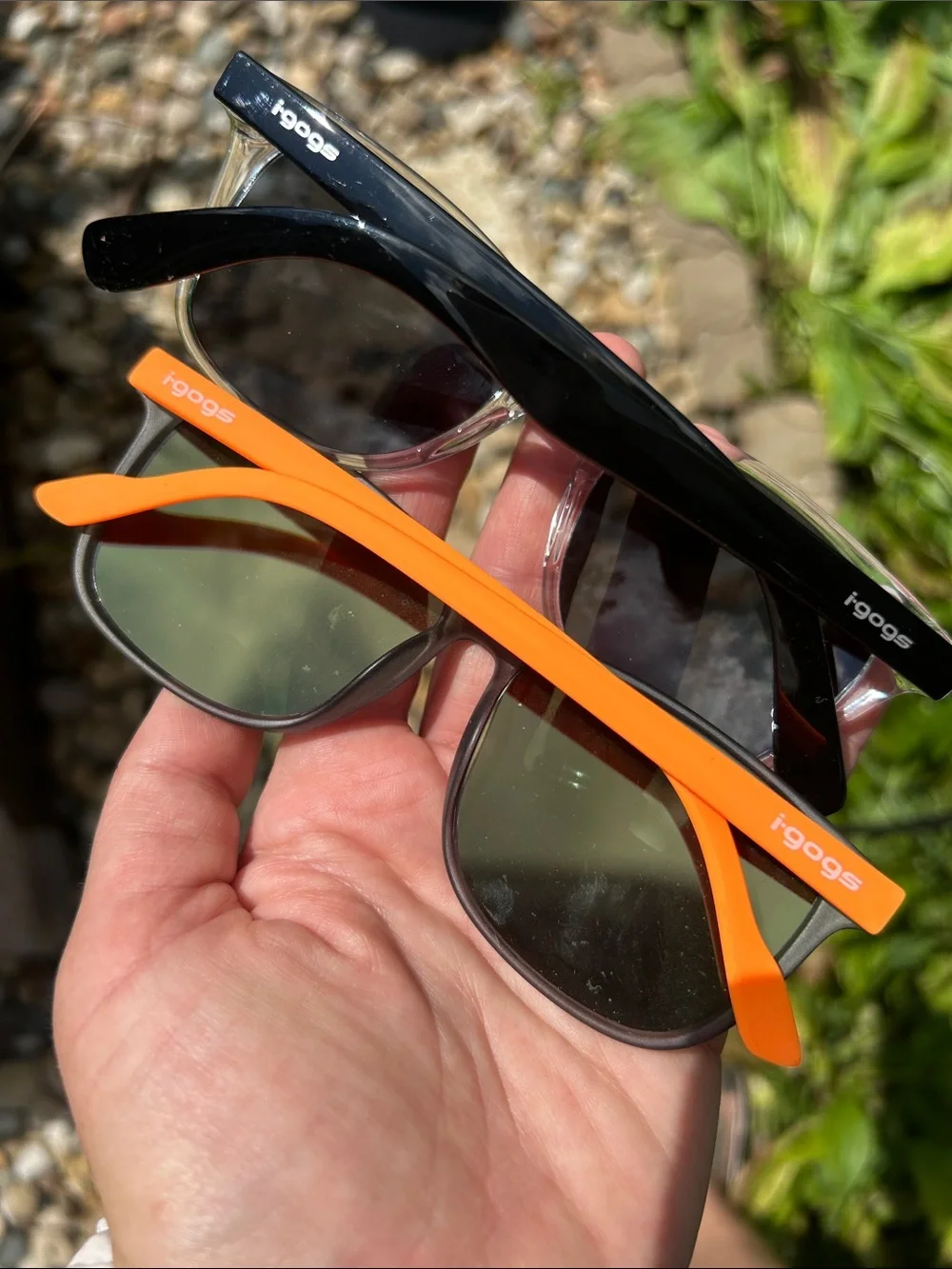 i-gogs Kids Sunglasses - Two Pair - Clear Frame & Orange Frame Mirrored Lenses